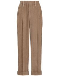 Brunello Cucinelli - Fluid Corduroy Baggy Sartorial Trousers - Lyst