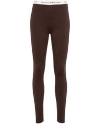 Sporty & Rich - Logo-Waistband Knitted Leggings - Lyst
