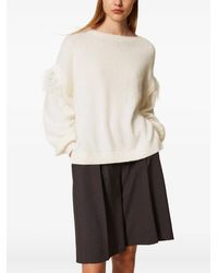 Twinset - Feather-Trim Sweater - Lyst
