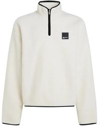 KARL LAGERFELD - Boxy Half-Zip Fleece Sweatshirt - Lyst