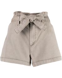 PAIGE - Anessa High-waisted Cotton Shorts - Lyst