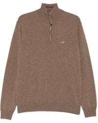 GANT - Quarter-Zip Wool Sweater - Lyst