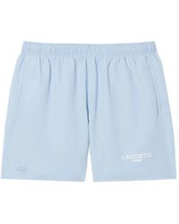 Lacoste - Logo-Print Elasticated-Waist Swim Shorts - Lyst