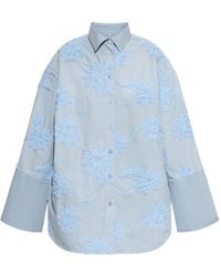 ROTATE BIRGER CHRISTENSEN - Floral-Motif Oversized Shirt - Lyst