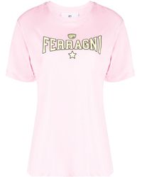 Chiara Ferragni - Logo-lettering Cotton T-shirt - Lyst