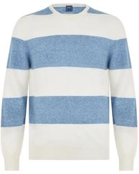 Fedeli - Striped Round-Neck Sweater - Lyst