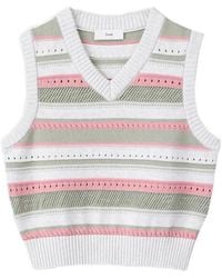DUNST - Striped Knitted Vest - Lyst