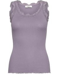 Rosemunde - Babette Lace-Trim Ribbed Top - Lyst