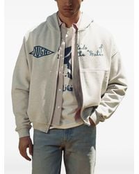 ROUGH - Kymata Embroidered Zip-Up Hoodie - Lyst