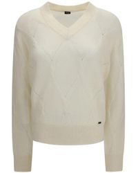 Kiton - Diamond-Pattern V-Neck Sweater - Lyst