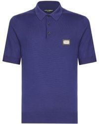 Dolce & Gabbana - Logo-Tag Wool Polo Shirt - Lyst