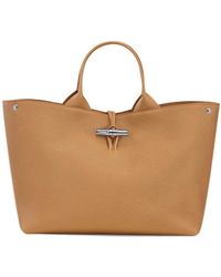 Longchamp - L Le Roseau Leather Tote Bag - Lyst