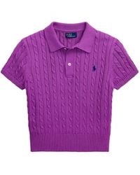 Polo Ralph Lauren - Cable-Knit Polo Top - Lyst
