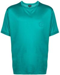 Giorgio Armani - Logo-embroidered Crew-neck T-shirt - Lyst