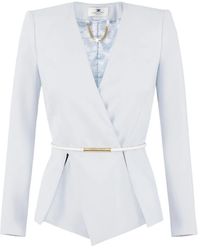 Elisabetta Franchi - Wrap Belted Blazer - Lyst