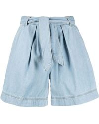 Pinko - Belted Denim Shorts - Lyst