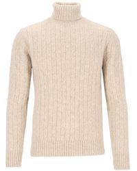 Eleventy - Cable-Knit Roll-Neck Sweater - Lyst