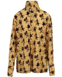 Thelatest - Floral-Print High-Neck Shirt - Lyst