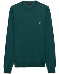 Prada - Wollen Trui Met Geborduurd Logo - Lyst