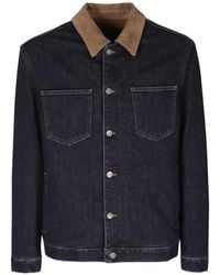 Dondup - Corduroy-Collar Denim Jacket - Lyst