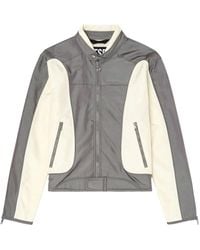 DIESEL - Colour-block Biker Jacket With Piping - Lyst