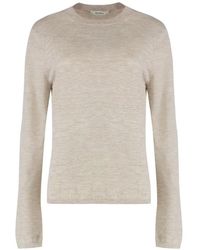 Max Mara - Embossed-Logo Crew-Neck Virgin Wool T-Shirt - Lyst
