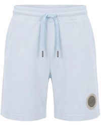 EA7 - Logo-Patch Drawstring Shorts - Lyst