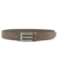 Etro - Paisley-Pattern E-Buckle Belt - Lyst