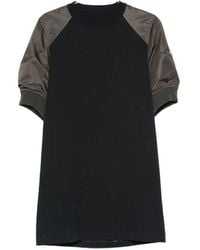 Sacai - Panelled Puff-Sleeve Mini T-Shirt Dress - Lyst