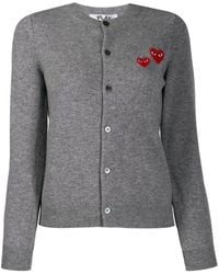 comme des garçons play embroidered heart cardigan