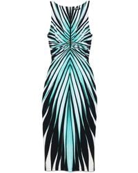 Roberto Cavalli - Striped Midi Dress - Lyst