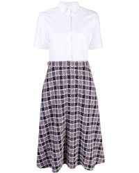 Thom Browne - Checked A-line Shirt Dress - Lyst
