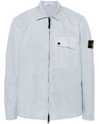 Stone Island - Compass-badge Cotton Shirt Jacket - Lyst
