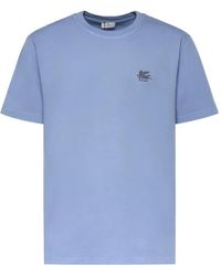 Etro - T-Shirt Imprimé À Motif Pegaso Brodé - Lyst
