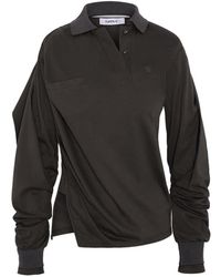 SRVC Studio - Wrap-Front Long-Sleeve Polo Top - Lyst