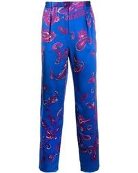 Saint Laurent - Paisley-Print Tailored Trousers - Lyst