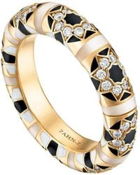 ZAHN-Z - 14K Sadaf Mosaic Mother-Of-Pearl And Diamond Ring - Lyst