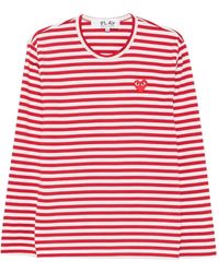 COMME DES GARÇONS PLAY - T-Shirt Rayé À Patch Cœur - Lyst
