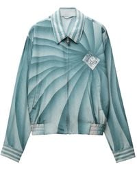 Versace - Printed Silk-Poplin Blouson - Lyst