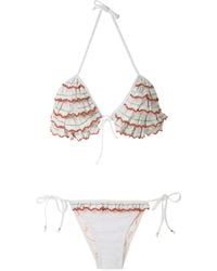Amir Slama - Ruffled Triangle Bikini Set - Lyst