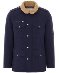 Brunello Cucinelli - Shearling-Collar Multi-Pocket Jacket - Lyst