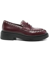 Ash - Studded Leather Loafers - Lyst