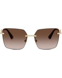Dolce & Gabbana - Crystal-Embellished Dg Logo Sunglasses - Lyst