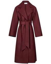 Harris Wharf London - Belted Notch-Lapels Coat - Lyst