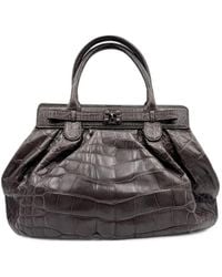 Zagliani - Crocodile-Effect Shoulder Bag - Lyst