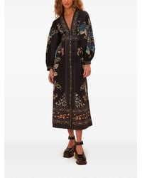 FARM Rio - Vestido midi Blossom Tapestry con estampado floral y botones en la parte delantera - Lyst