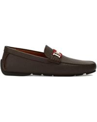 Bally - Loafer aus strukturiertem Leder mit Logo-Schild - Lyst