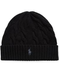 Polo Ralph Lauren - Bonnet En Maille Torsadée De Laine Et Cachemire - Lyst