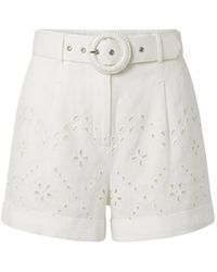 Hemant & Nandita - Kota Broderie-Anglaise Belted Shorts - Lyst