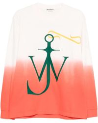 JW Anderson - Dip Dye Anchor Long-Sleeve T-Shirt - Lyst